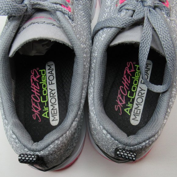 Skechers Flex Comfort Womens Shoes Air Cooled Memory Foam Size 8 Grey/Hot Pink - Picture 5 of 10